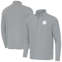 Men's Antigua Gray Pittsburgh Steelers Intent Quarter-Zip Jacket