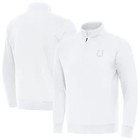 Men's Antigua White Indianapolis Colts Victory Quarter-Zip Top