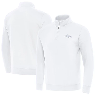 Men's Antigua White Baltimore Ravens Victory Quarter-Zip Top