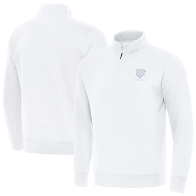 Men's Antigua White Chicago Bears Victory Quarter-Zip Top