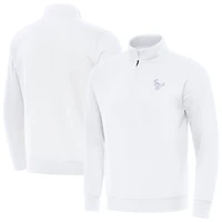 Men's Antigua White Houston Texans Victory Quarter-Zip Top