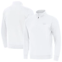 Men's Antigua White Washington Commanders Victory Quarter-Zip Top