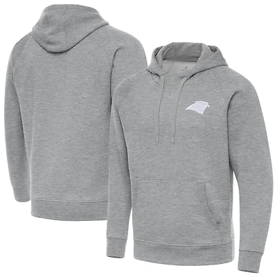 Men's Antigua Heather Gray Carolina Panthers Victory Pullover Hoodie