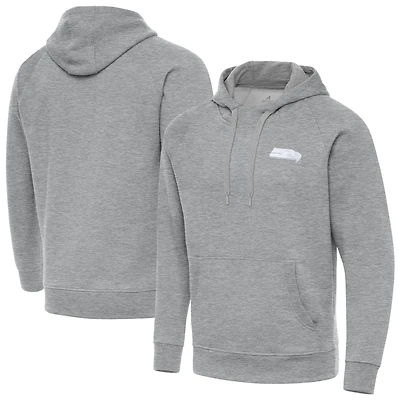 Men's Antigua Heather Gray Seattle Seahawks Victory Pullover Hoodie