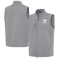 Men's Antigua  Gray Green Bay Packers Demand Full-Zip Vest