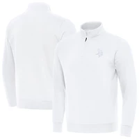 Men's Antigua White Minnesota Vikings Victory Quarter-Zip Top