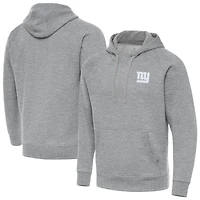 Men's Antigua  Heather Gray New York Giants Victory Pullover Hoodie