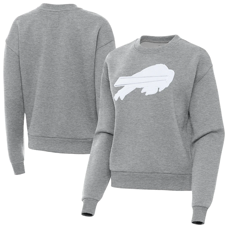 Women's Antigua Heather Gray Buffalo Bills Victory Pullover Sweatshirt