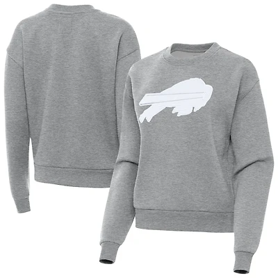Women's Antigua Heather Gray Buffalo Bills Victory Pullover Sweatshirt