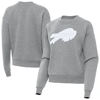 Women's Antigua Heather Gray Buffalo Bills Victory Pullover Sweatshirt