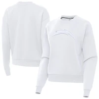 Women's Antigua White Los Angeles Chargers Victory Pullover Sweatshirt