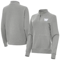 Women's Antigua  Heather Gray Washington Commanders Crush Quarter-Zip Jacket