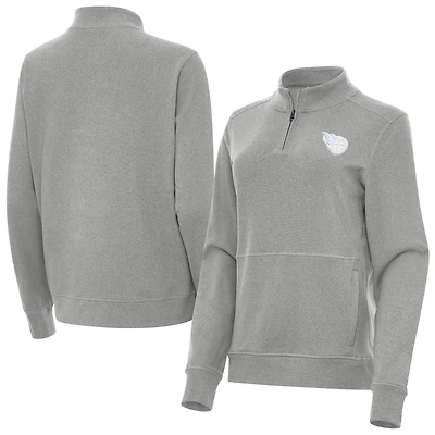 Women's Antigua  Heather Gray Tennessee Titans Crush Quarter-Zip Jacket