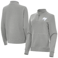Women's Antigua  Heather Gray Tampa Bay Buccaneers Crush Quarter-Zip Jacket