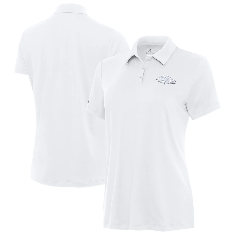 Women's Antigua White Baltimore Ravens Reprocess Polo