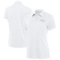 Women's Antigua  White Baltimore Ravens Reprocess Polo