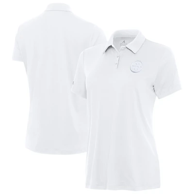 Women's Antigua White Pittsburgh Steelers Reprocess Polo