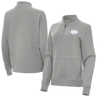 Women's Antigua  Heather Gray San Francisco 49ers Crush Quarter-Zip Jacket