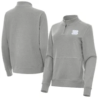 Women's Antigua  Heather Gray Cincinnati Bengals Crush Quarter-Zip Jacket