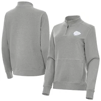 Women's Antigua  Heather Gray Kansas City Chiefs Crush Quarter-Zip Jacket