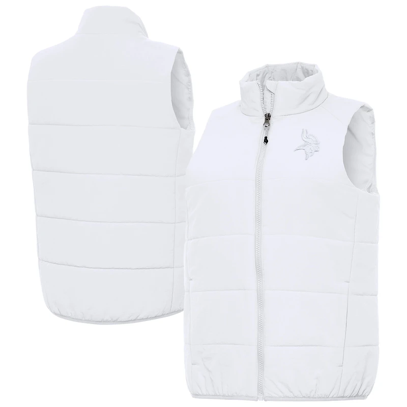 Women's Antigua White Minnesota Vikings Experience Full-Zip Vest