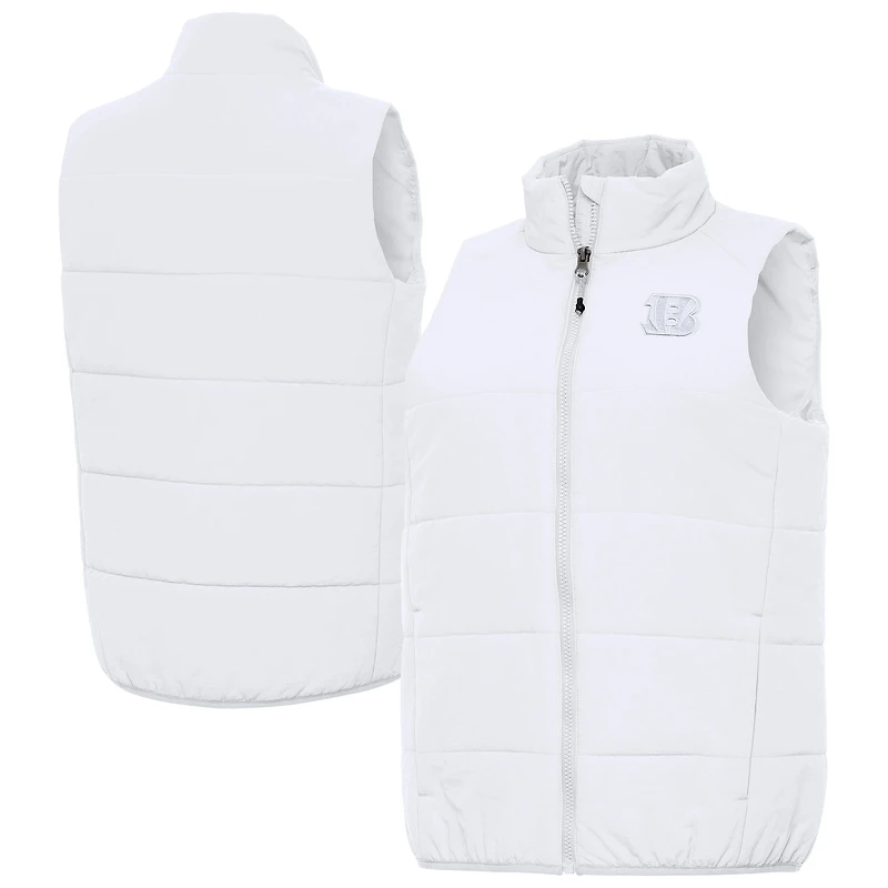 Women's Antigua White Cincinnati Bengals Experience Full-Zip Vest