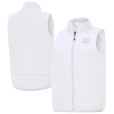 Women's Antigua White Cincinnati Bengals Experience Full-Zip Vest