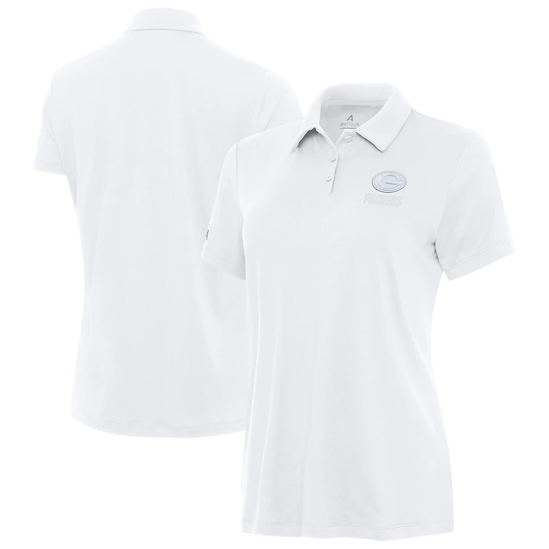 Women's Antigua  White Green Bay Packers Reprocess Polo