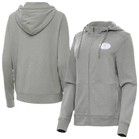 Women's Antigua  Heather Gray San Francisco 49ers Seeker Full-Zip Hoodie Jacket