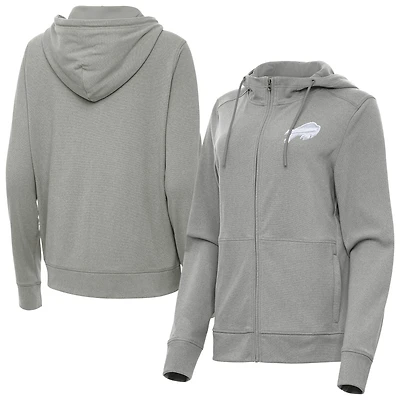 Women's Antigua  Heather Gray Buffalo Bills Seeker Full-Zip Hoodie Jacket
