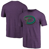 Men's Purple Arizona Diamondbacks Cooperstown Official Logo Tri-Blend T-Shirt