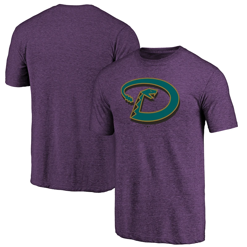 Men's Purple Arizona Diamondbacks Cooperstown Official Logo Tri-Blend T-Shirt