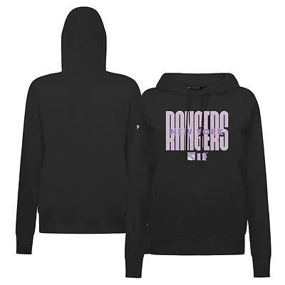 Women's Levelwear Black New York Rangers Adorn Persevere Pullover Hoodie