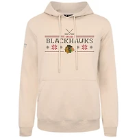 Men's Levelwear Khaki Chicago Blackhawks Podium Holiday Pullover Hoodie