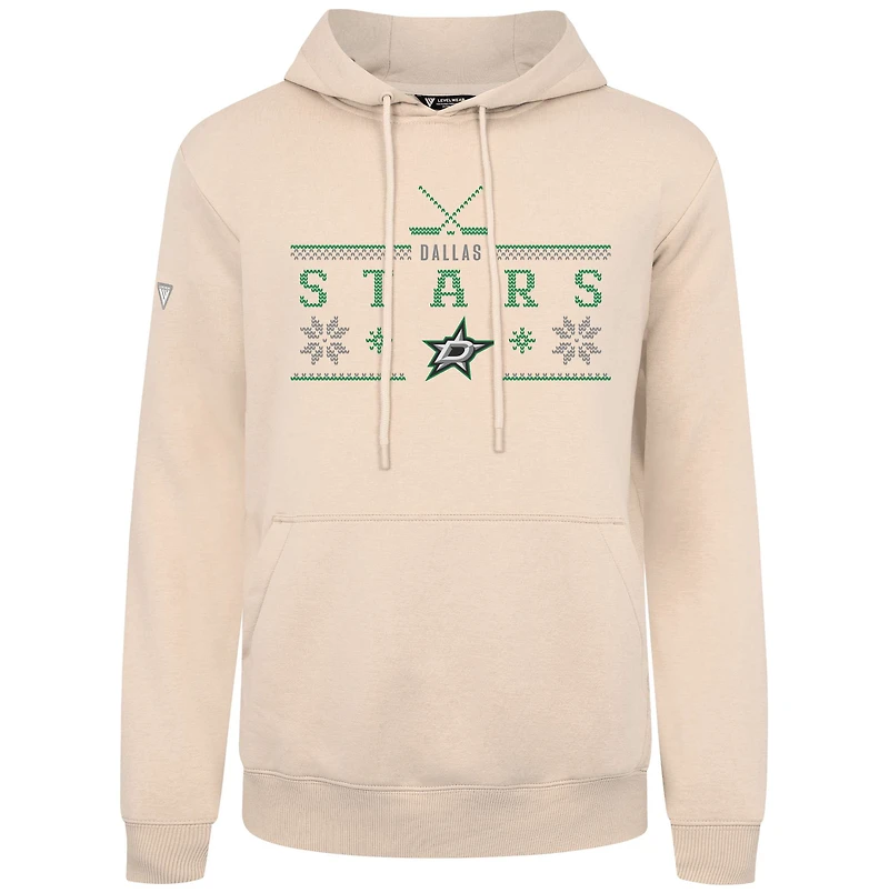 Men's Levelwear Khaki Dallas Stars Podium Holiday Pullover Hoodie