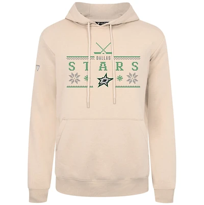 Men's Levelwear Khaki Dallas Stars Podium Holiday Pullover Hoodie