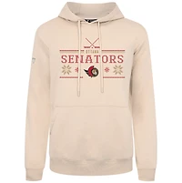 Men's Levelwear Khaki Ottawa Senators Podium Holiday Pullover Hoodie