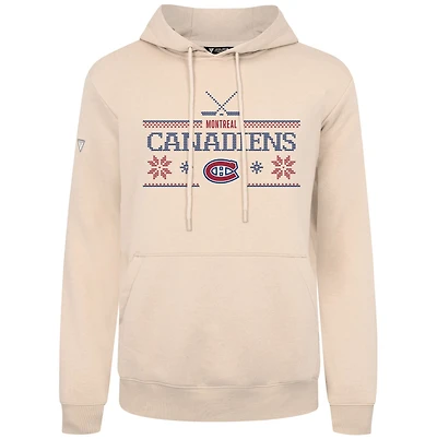 Men's Levelwear Khaki Montreal Canadiens Podium Holiday Pullover Hoodie