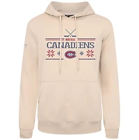 Men's Levelwear Khaki Montreal Canadiens Podium Holiday Pullover Hoodie