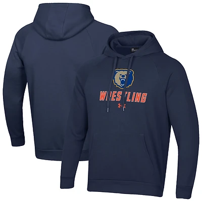 Men's Under Armour Navy Morgan State Bears Wrestling Rival Fleece Raglan Hooded Sweatshirt