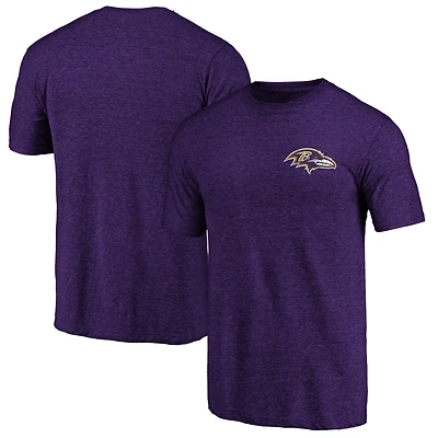 Men's Purple Baltimore Ravens Left Chest Distressed Tri-Blend T-Shirt
