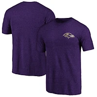 Men's Purple Baltimore Ravens Left Chest Distressed Tri-Blend T-Shirt