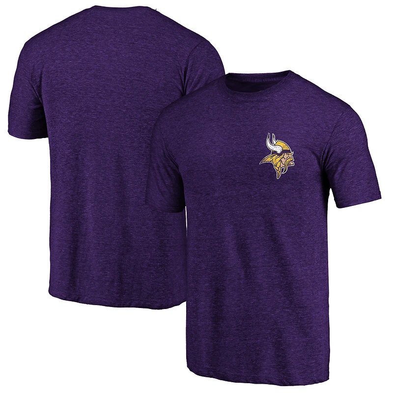 Men's Purple Minnesota Vikings Left Chest Distressed Tri-Blend T-Shirt