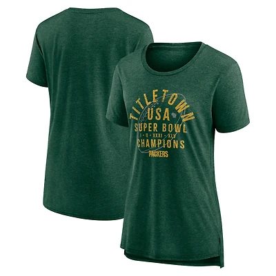 Women's Nike Green Green Bay Packers Vintage Graphic Tri-Blend Scoop Neck T-Shirt