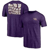 Men's Purple LSU Tigers Wavy Logo Tri-Blend T-Shirt