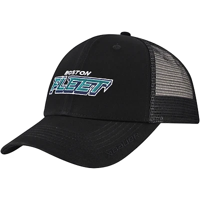 Unisex Black Boston Fleet Meshback Adjustable Hat