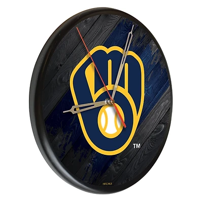 Milwaukee Brewers 13" Solid Wood Clock