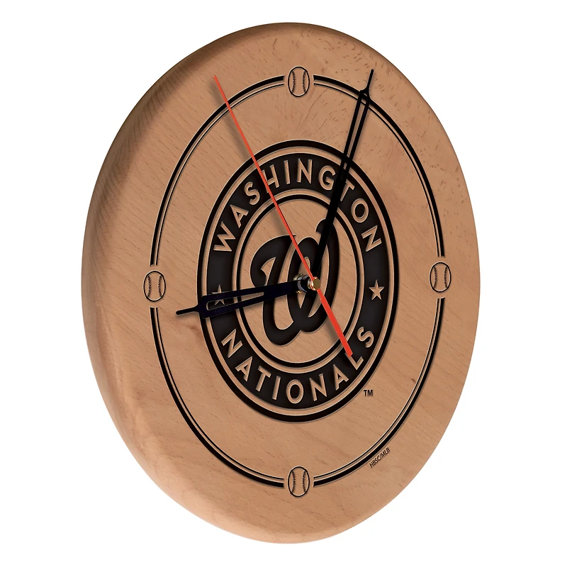 Washington Nationals 13" Engraved Solid Wood Clock