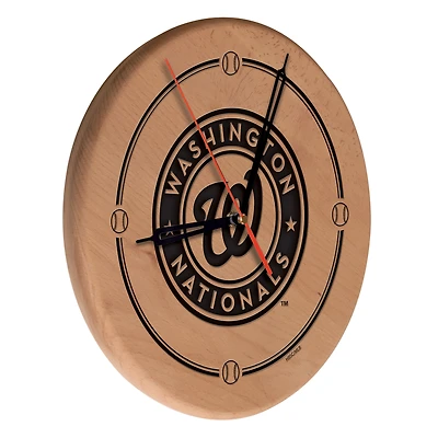 Washington Nationals 13" Engraved Solid Wood Clock