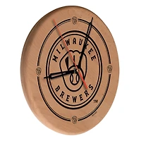 Milwaukee Brewers 13" Engraved Solid Wood Clock